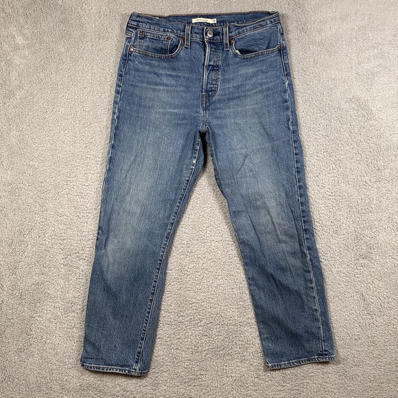 Denim - Levi's PREMIUM Wedgie Straight Jeans High Rise BIG E Cotton Distressed‎ 30x28